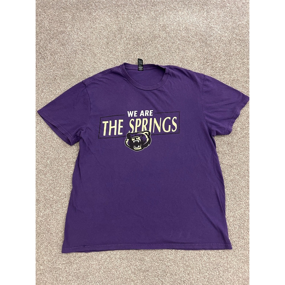 Next Level We Are The Springs Bear Graphic T-Shirt Mens L Purple Excellent